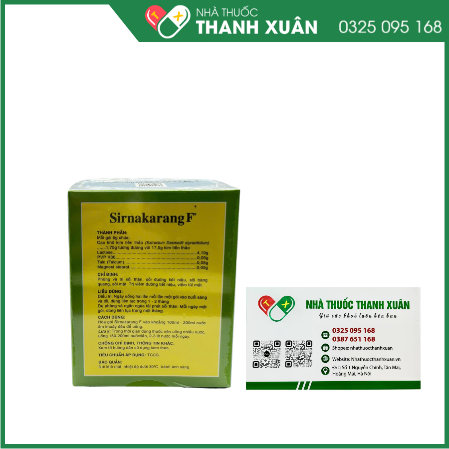 Sirnakarang F phòng và điều trị sỏi thận, sỏi tiết niệu, sỏi bàng quang, sỏi mật